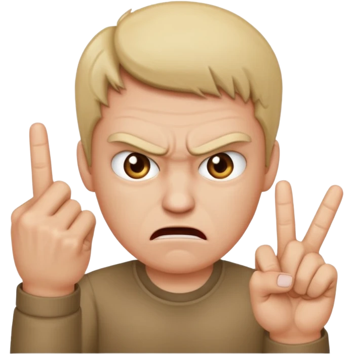 Una cara enojada y nerviosa con estas 2 manos 🖕🏻🖕🏻 emoji