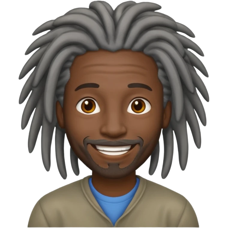 Homem negro de dreads grisalhos emoji