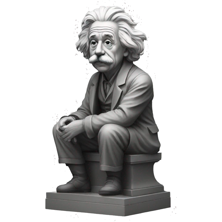sitting philosopher-statue as albert einstein emoji