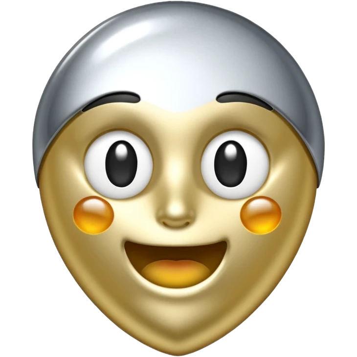 Silver chrome sparkle emoji, iOS emoji style, minimal shape, glossy metallic shine, clean background, smooth lighting emoji