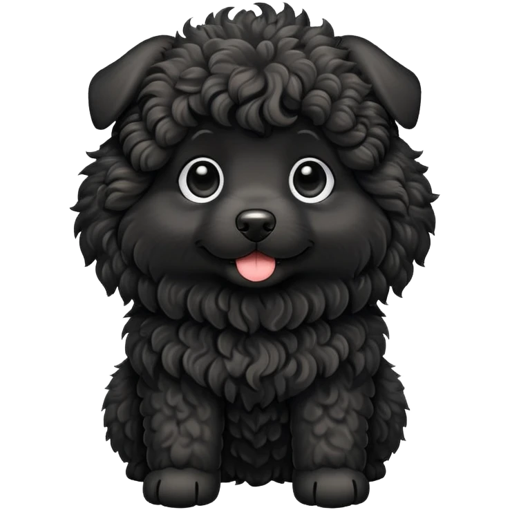 Black doodle dog emoji