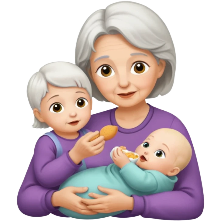 Grandmother feeding - 7 month granddaughter emoji