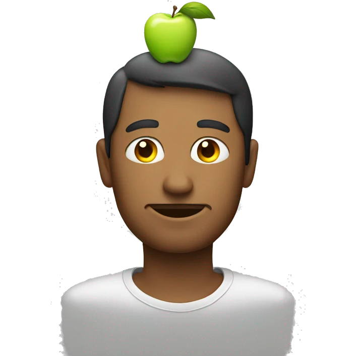 Man with an apple for a head emoji