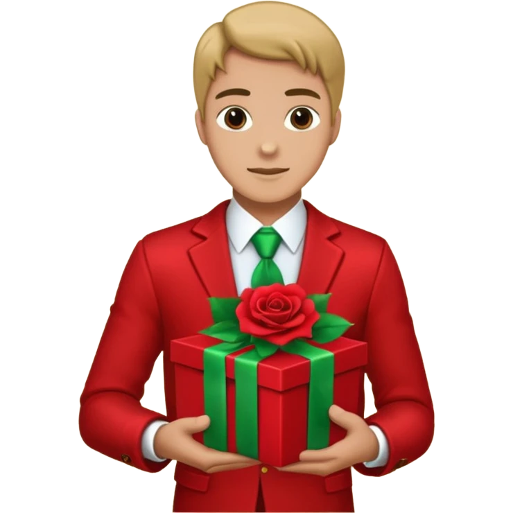 man with gift box and flower






























 emoji