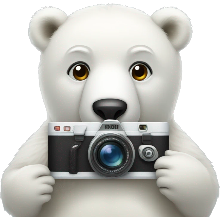 polar bear holding camera emoji