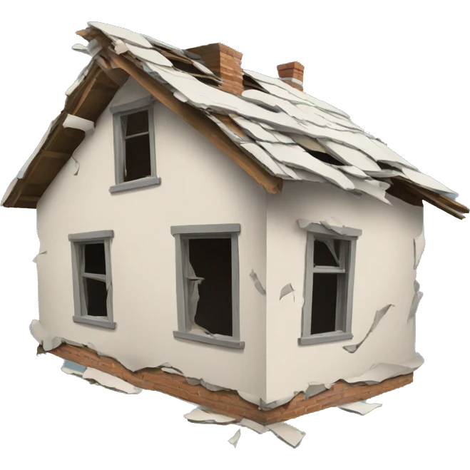 damaged house emoji