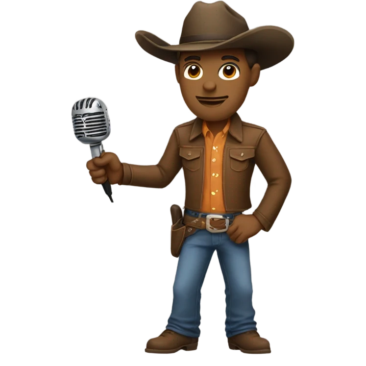 Guy with cowboy hat and microphone  emoji