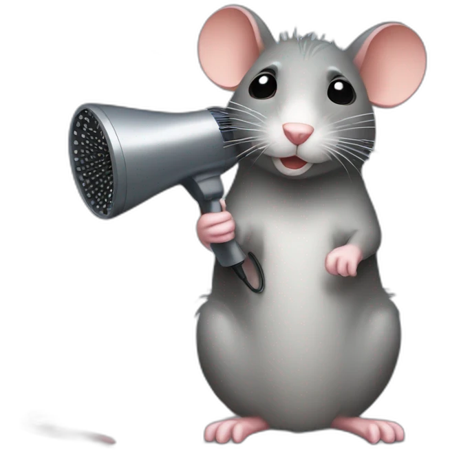 Rat with hair dryer emoji