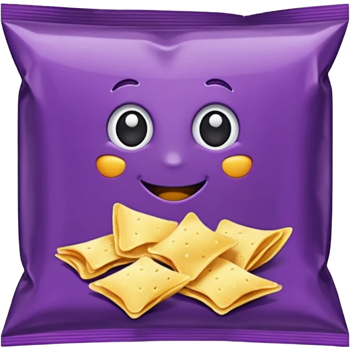 purple pacaged chip without writing emoji