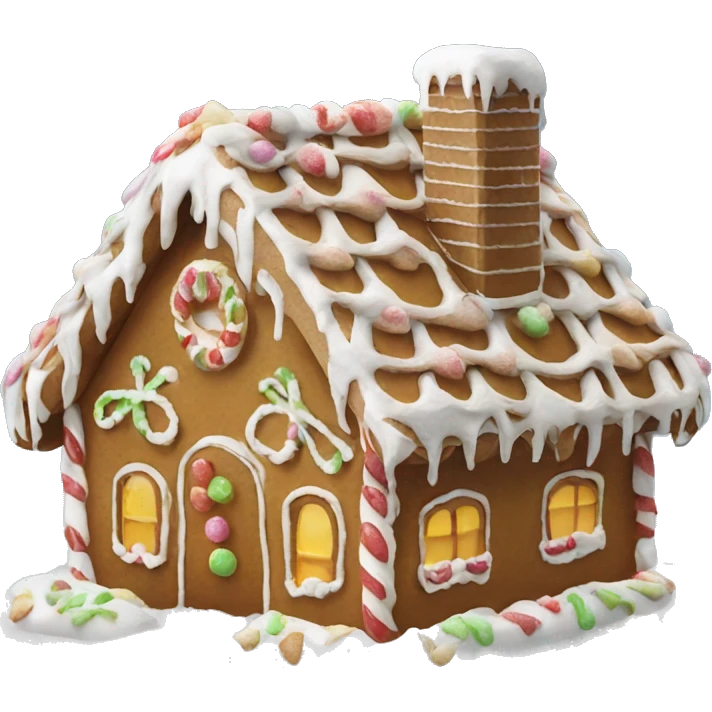 Gingerbread house in snow emoji