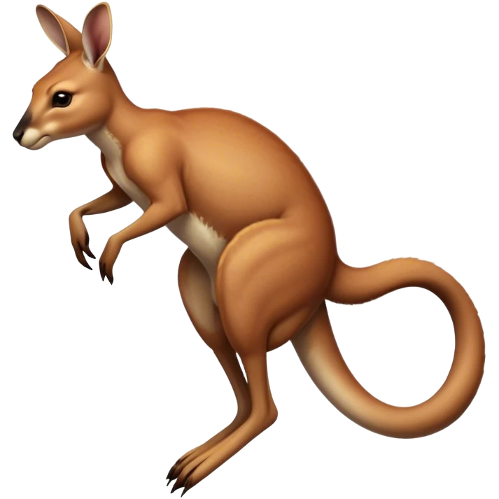 Full-body Australian Kangaroo – Cinematic-realistic Australian kangaroo, jumping with powerful hind legs and a muscular tail for balance. Its reddish-brown fur glows under the golden sunlight, ears perked and eyes alert.  emoji