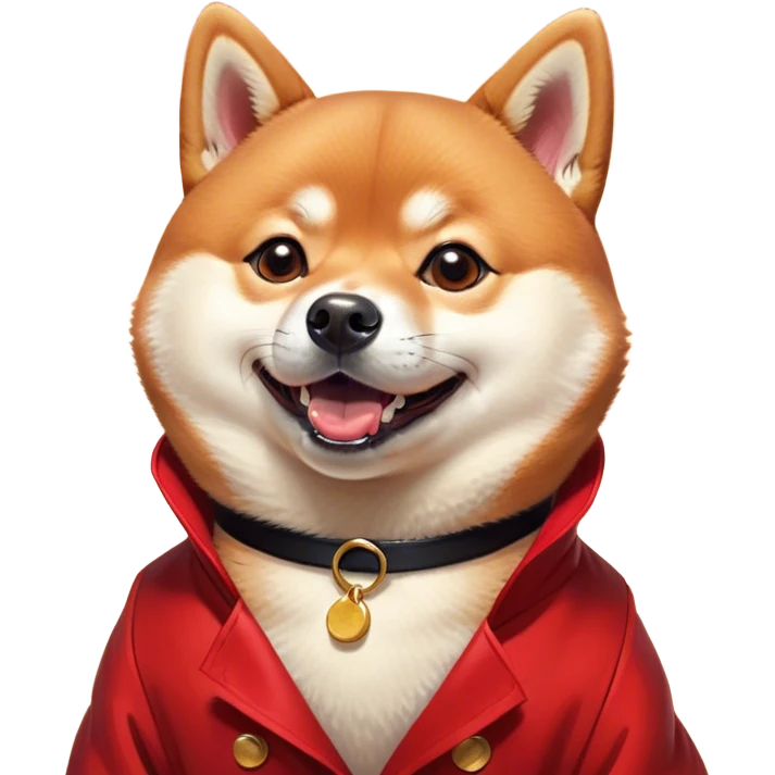 Cinematic Comical Shiba Inu Portrait Emoji, Head tilted dramatically with an exaggeratedly amused or surprised expression, featuring a striking red coat with a creamy underbelly, wide, expressive brown eyes filled with exaggerated disbelief, Simplified yet hilariously expressive features, highly detailed, glowing with a slightly sassy glow, high shine, dramatic yet playful, stylized with an air of cheeky defiance, bright and endearing, soft glowing outline, capturing the essence of a spirited and over-the-top companion, so meme-worthy it feels like it could side-eye its way into internet fame instantly! emoji