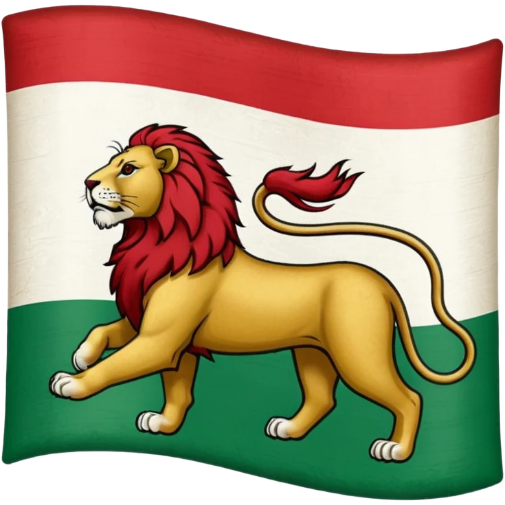 The persian flag with the lion that was there before the revolution emoji