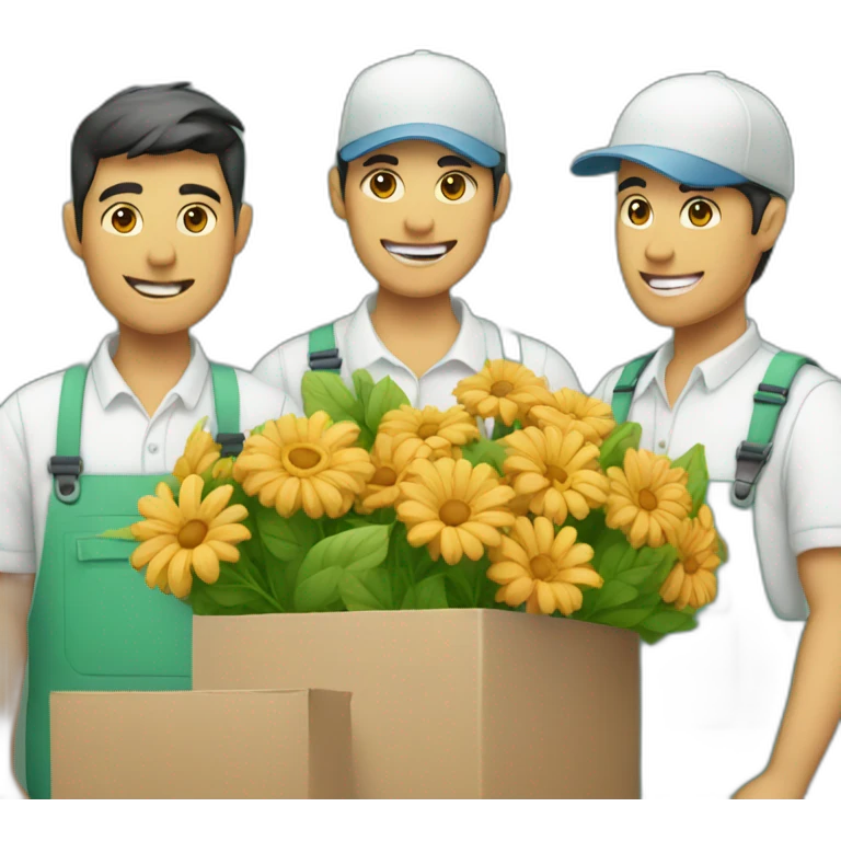 florist with delivery men emoji