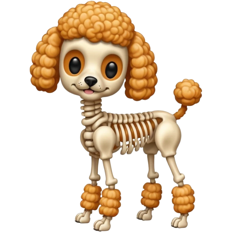 Poodle apricot skeleton emoji