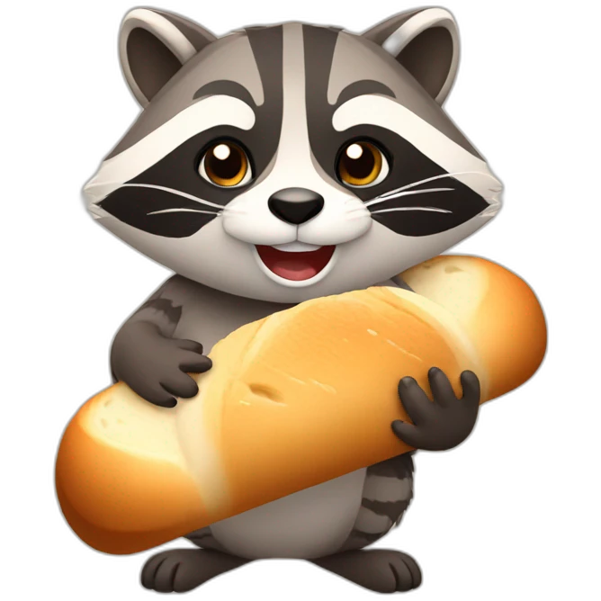 raccoon holding bread emoji