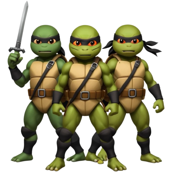 Teenage Mutant Ninja Turtles dressed in black ninja attire emoji