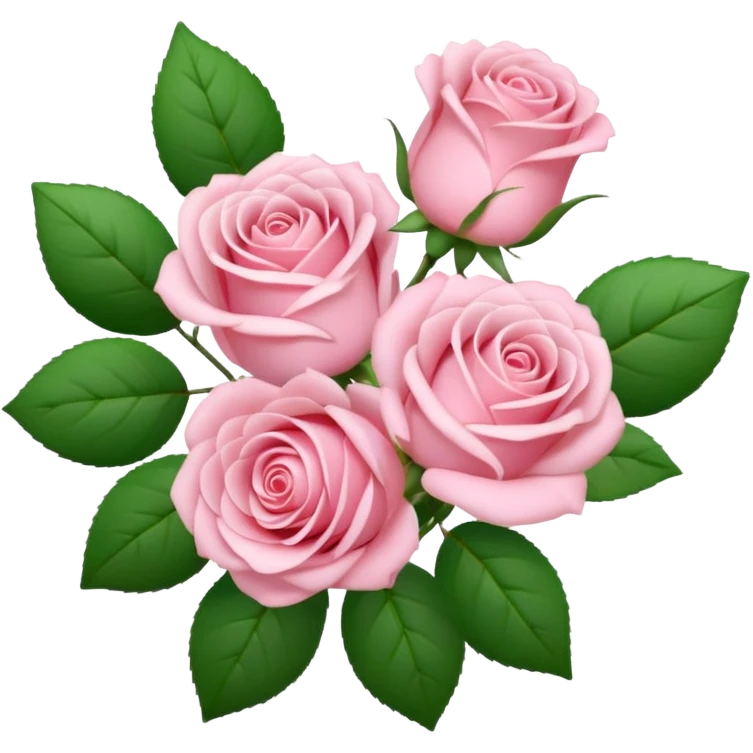 soft pink bouquet with green leaves emoji