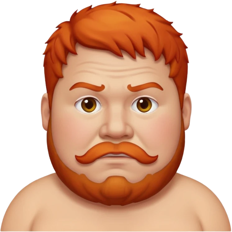 A fat man who is ginger and has a red face no beard emoji