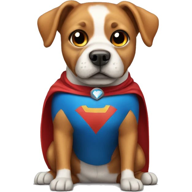 Dog wearing a superhero costume emoji