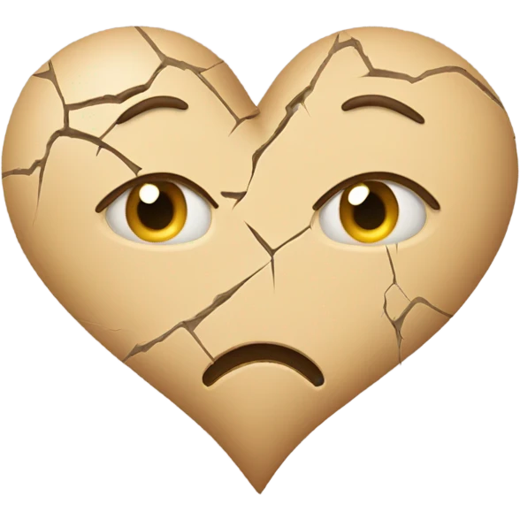 Beige heart broke emoji