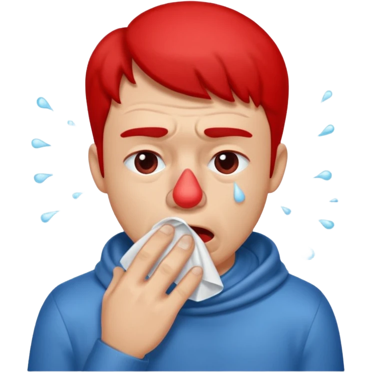 Man sneezing into tissue









 emoji