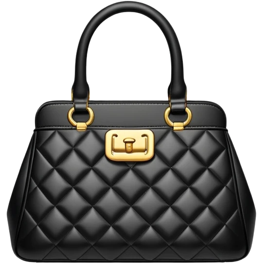 A luxury black handbag emoji