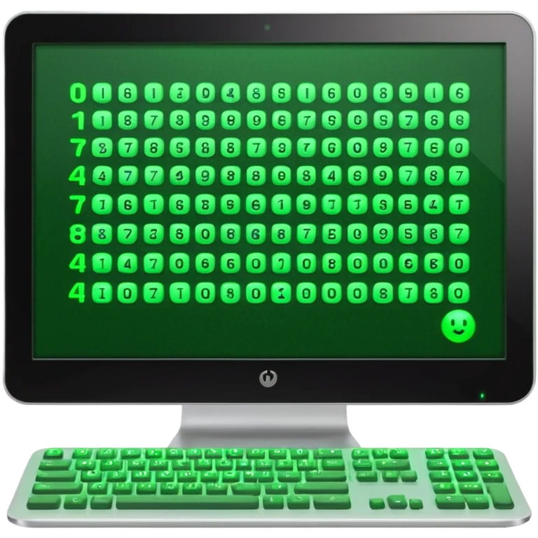 computer with  code emoji