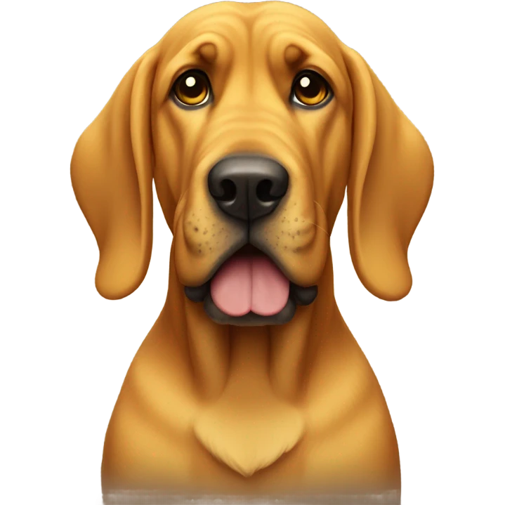A yellow bloodhound with his paw in the air. emoji