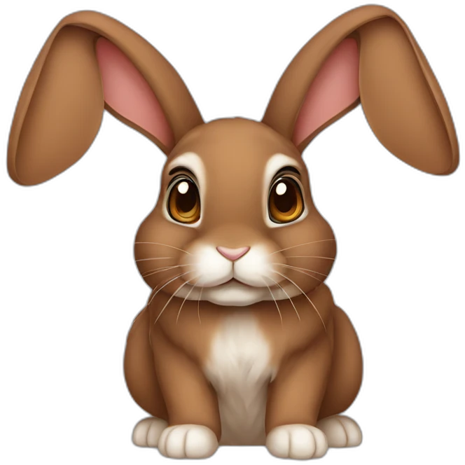 brown lop rabbit (portrait) (forward facing) emoji