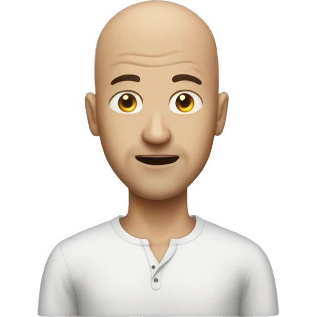 Scary bald man tall emoji