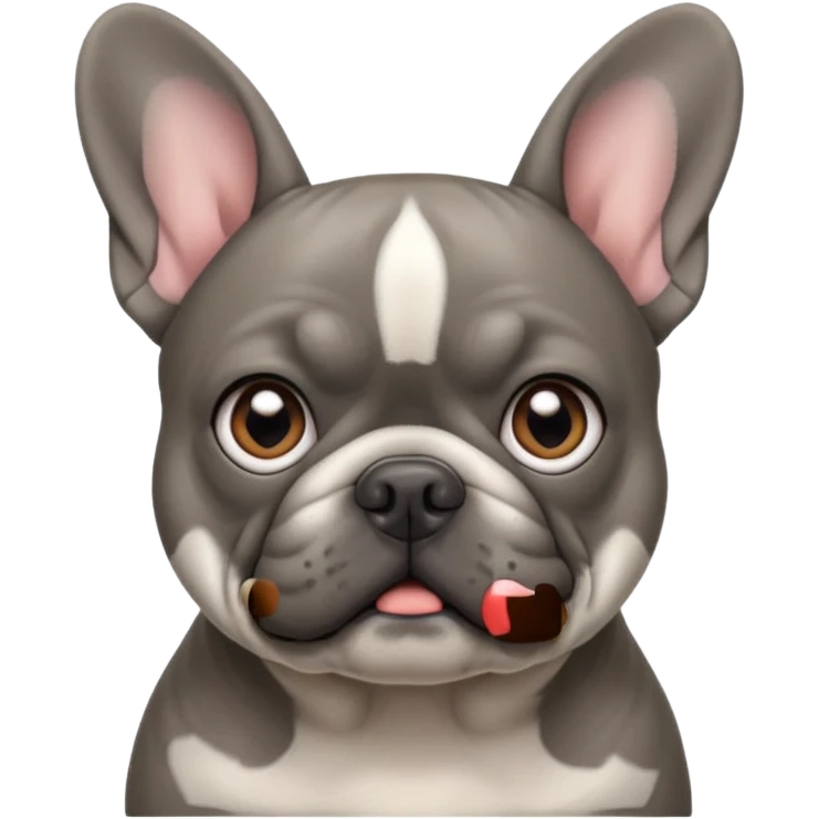 Grey French bulldog emoji