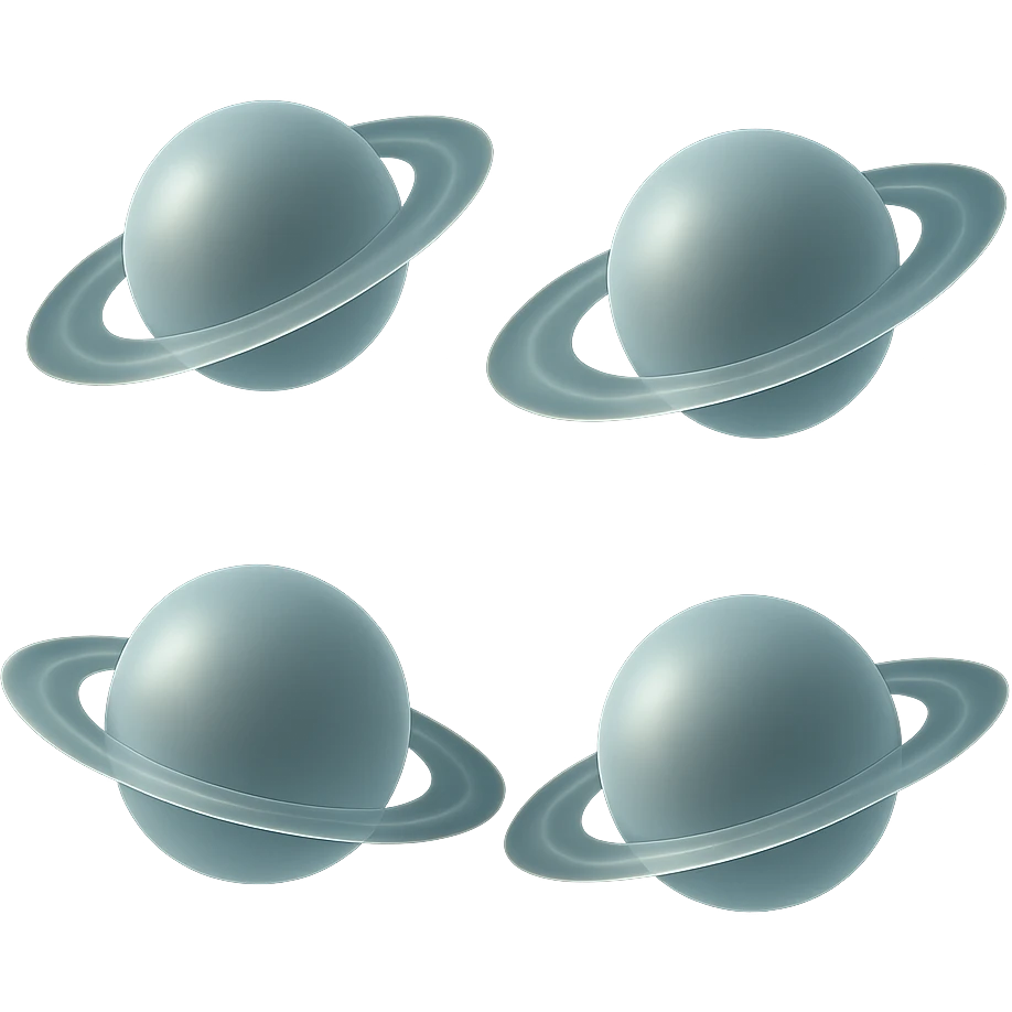 Saturn planet with rings, matte glass style emoji