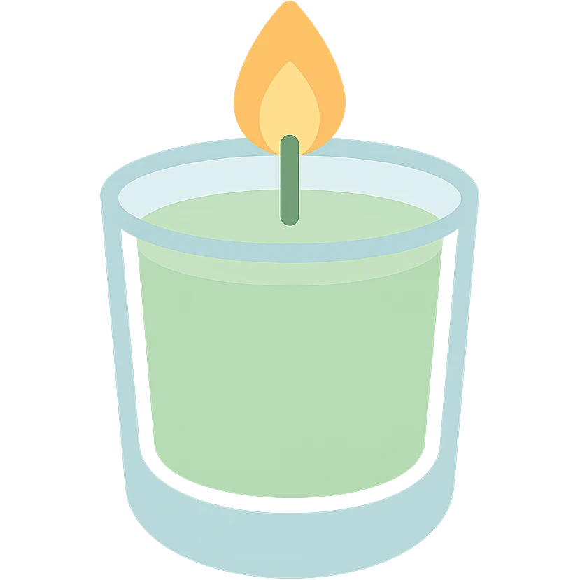 pale green candle in a glass cup emoji