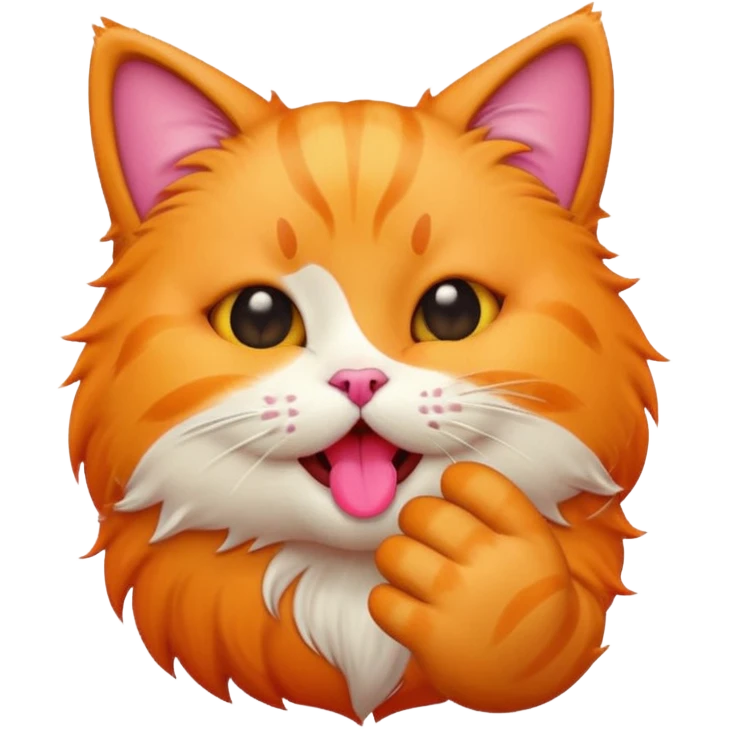 A cute cat emoji blowing a kiss with a little bite emoji