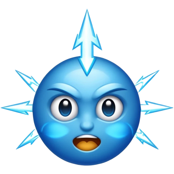 Rayos, centellas y con expresiones de furia azul emoji