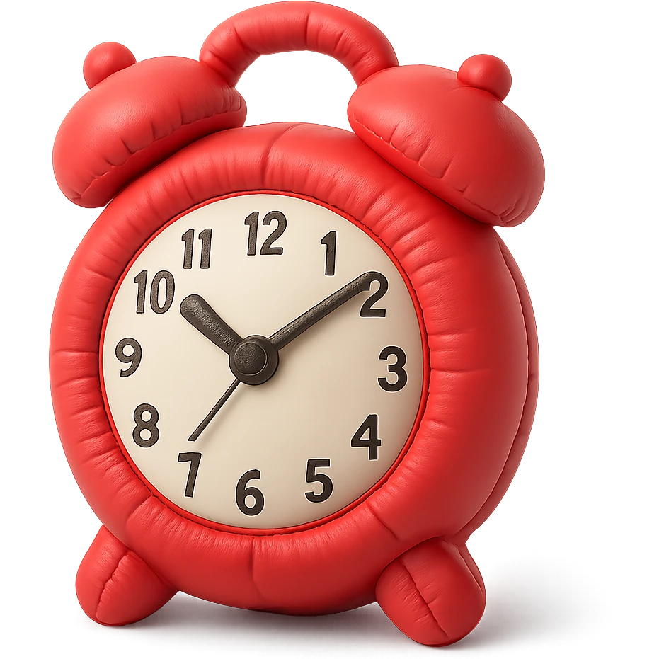 red vintage alarm clock emoji