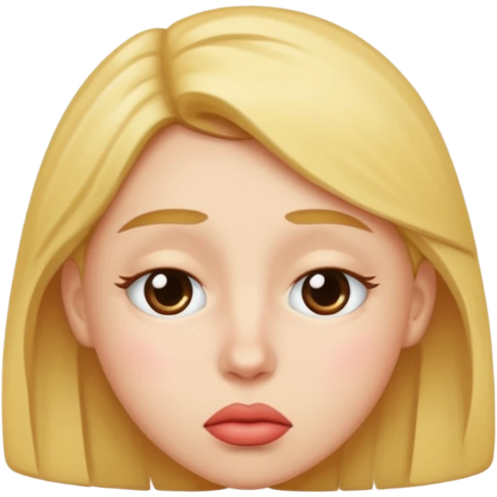 Kissy face with tired eyes emoji