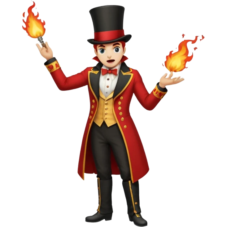 tiger  vintage-circus-performer-spitting-fire full body emoji