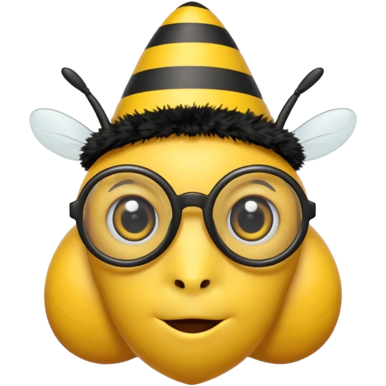 bee with party hat and eye glasses emoji