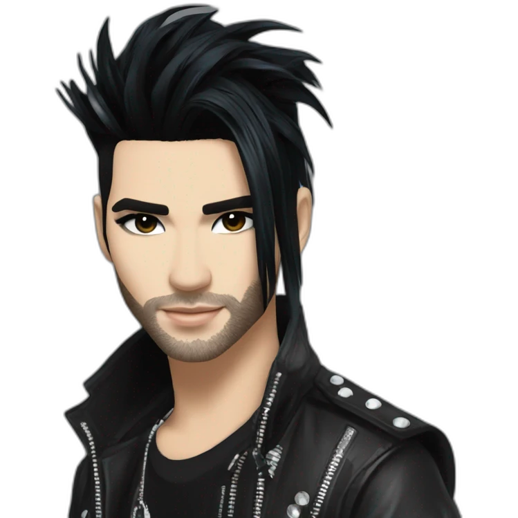Bill Kaulitz black hair with highlights emoji