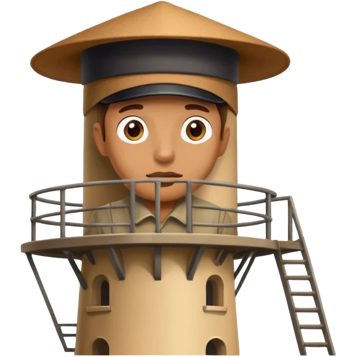 Man looking out of watchtower emoji