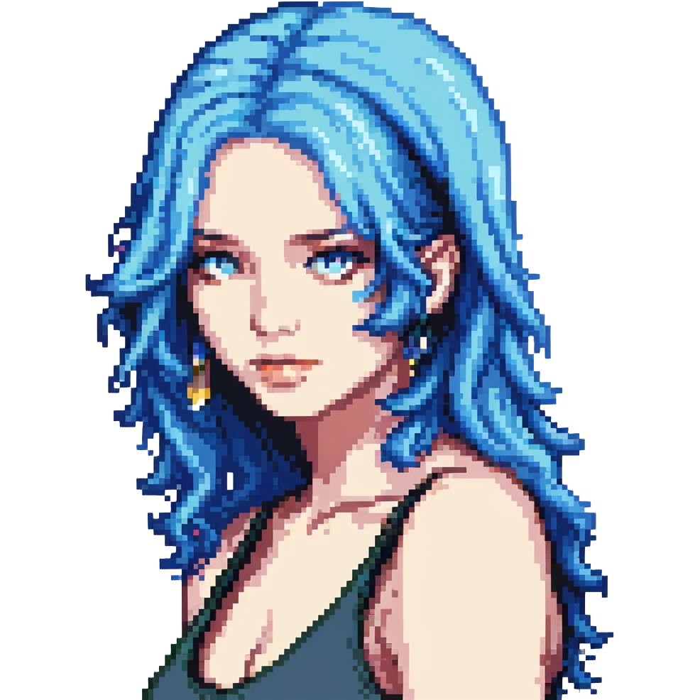 woman with blue hair emoji