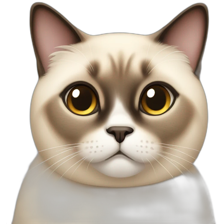 chubby siamese cat with strabismus emoji