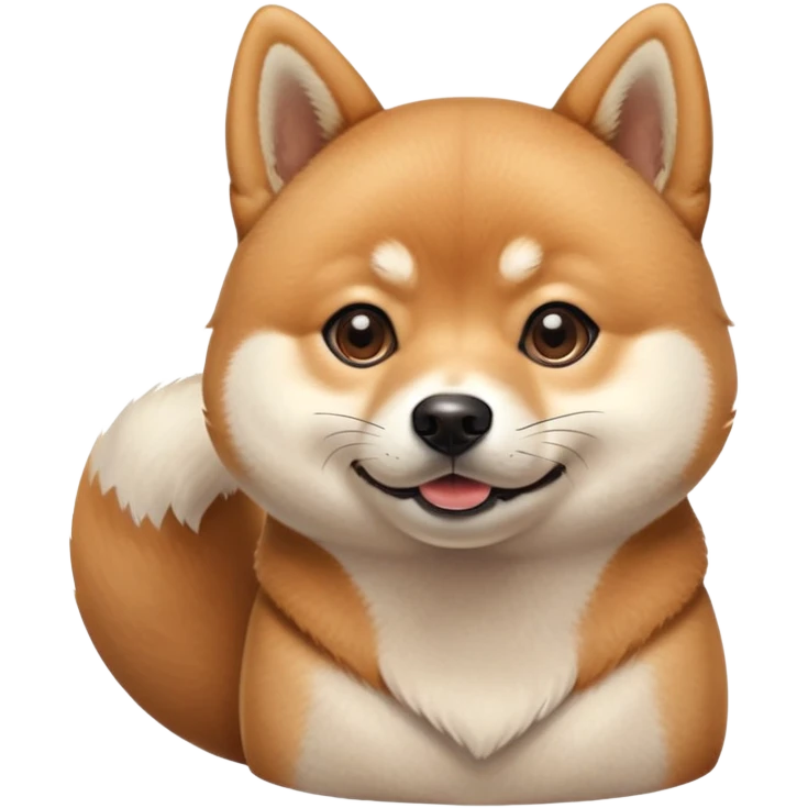 cute Shiba Inu dog with a playful, side-eye expression and a tilted head. The dog has light brown fur, big round eyes, and a soft smirk emoji