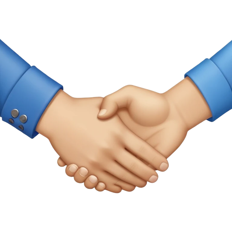 handshake close up blue cuffs emoji