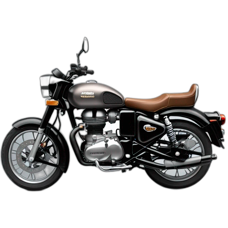 royal enfield classic 350 gunmetal grey Brown seat and matte black engine emoji