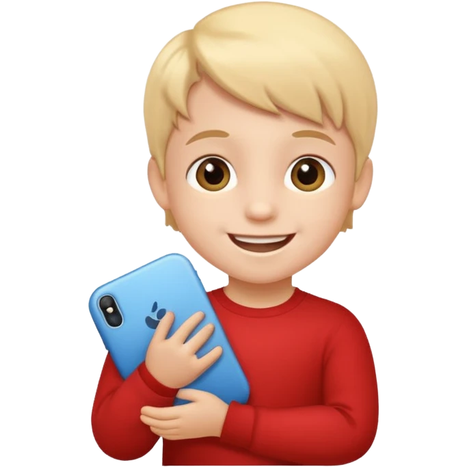 A Lil kid holding 6 7 emoji