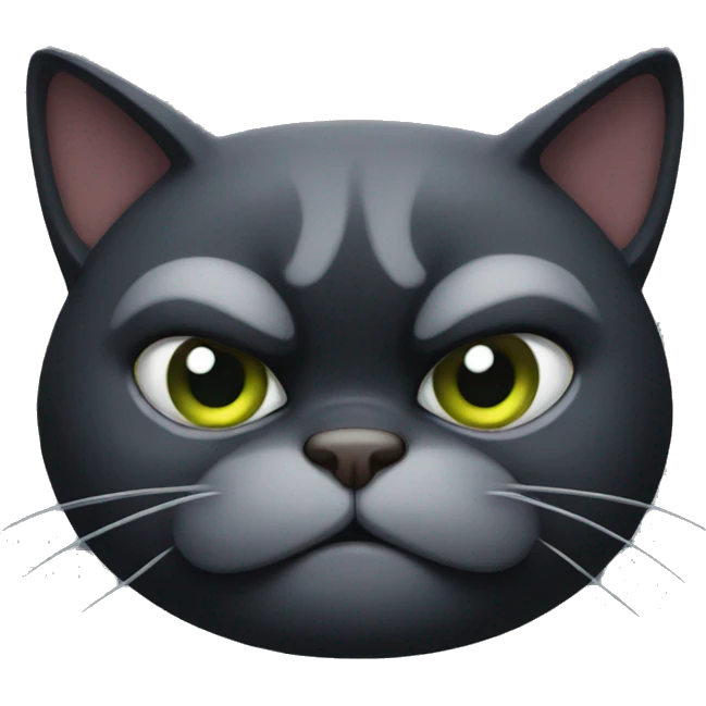 Grumpy dark cat emoji