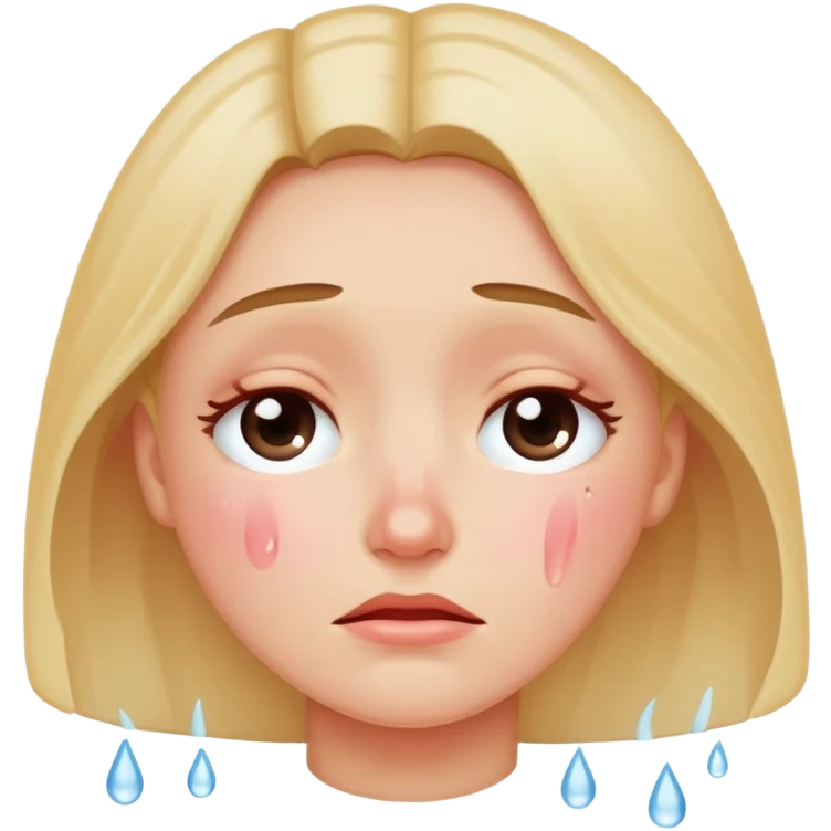 Crying emoji and blushing at the same time emoji